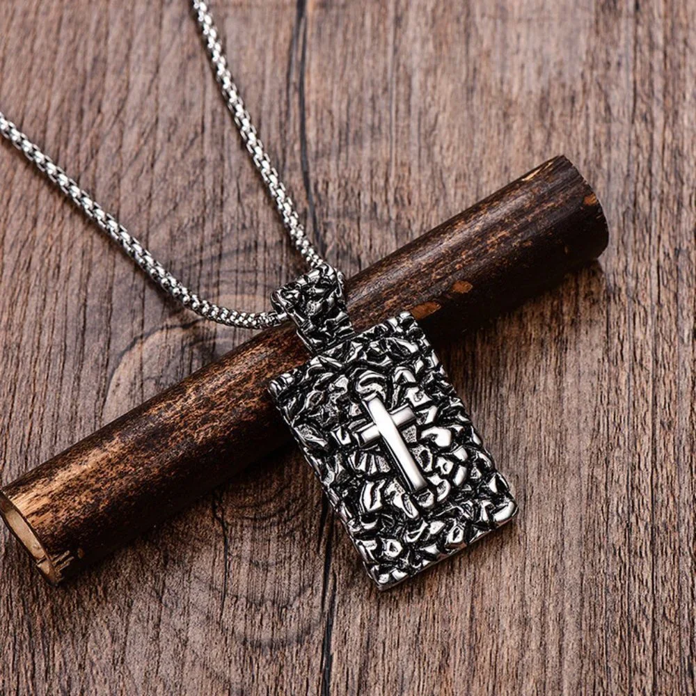 ❤️Fashion cross stainless Christian pendant necklace for women/men,N90201P227